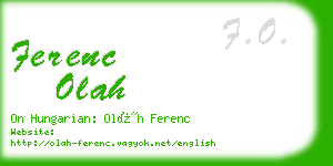 ferenc olah business card
